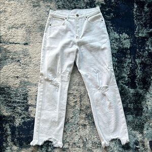 LOFT White Distressed Jeans